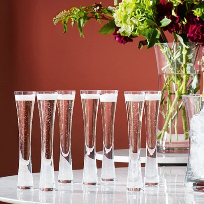 Champagne Glasses Glitter Flutes Clear Cups Bubble Wine Tulip Cocktail Glasses For Bar Party Gift Wedding Bubbly Wine Glasses